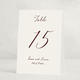 "Handwritten" - Party Table Numbers in Wine by Cass Loh - Folded