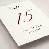 "Handwritten" - Party Table Numbers in Wine by Cass Loh - Detail