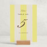 "Campania" - Party Table Numbers in Limone by Megan Davis - Displayed (stand not included)