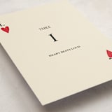 "Red Hearts" - Party Table Numbers in Champagne by Helena Vitto - Detail
