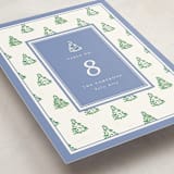 "Little Trees" - Party Table Numbers in Provincial Blue by Corinne Malesic - Detail