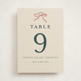 "Ribbon Stripe Holiday" - Party Table Numbers in Candy Apple by Chris Griffith - Front