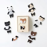 "Wee Gallery Mix & Match Animal Tiles" - Puzzles in natural by Wee Gallery
