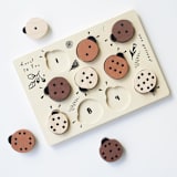 "Wee Gallery Wooden Tray Puzzle - Count to 10 Ladybugs" - Puzzles in natural by Wee Gallery