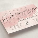"Dancing Script" - Quinceanera Invitations in Mulberry by Jill Means - Detail