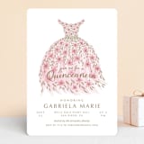 "Quinceañera Party Dress" - Quinceanera Invitations in Rosado by Paper Sun Studio - Front