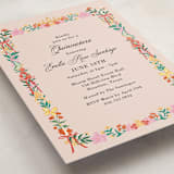 "Blooming Tiara" - Quinceanera Invitations in Peony by Elly - Detail