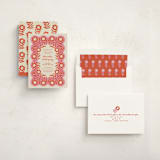 "Stamped Floral" - Quinceanera Invitations in Strawberry by Kelly Watkins - Assembled