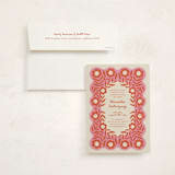 "Stamped Floral" - Quinceanera Invitations in Strawberry by Kelly Watkins - Invitation with Envelope