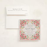 "Folklore Bloom" - Quinceanera Invitations in Cherry by Ana de Sousa - Invitation with Envelope