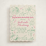 "Hand-Drawn Birthday Fun" - Quinceanera Invitations in Grass by Celine Nguyen - Front