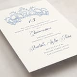 "Crowned" - Quinceanera Invitations in Sky by Lissabeth Anglin - Detail
