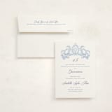 "Crowned" - Quinceanera Invitations in Sky by Lissabeth Anglin - Invitation with Envelope