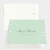 "Fluttering Dress" - Quinceañera Thank You Cards in Mint by Sheila Sunaryo - Front