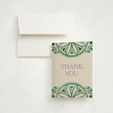 "Papel Picado" - Quinceañera Thank You Cards in Viridian by The Savage Label - Card with Envelope