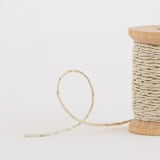 "White & Silver Baker's Twine" - Ribbon in white + silver by Minted - Close-Up