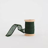 "Dark Green Loose Weave Cotton" - Ribbon in dark green by Minted - Ribbon