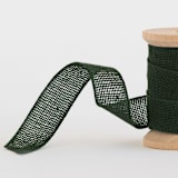"Dark Green Loose Weave Cotton" - Ribbon in dark green by Minted - Close-Up