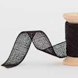 "Black Loose Weave Cotton" - Ribbon in black by Minted - Close-Up