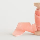 "2/8" Peach Velvet" - Ribbon in Peach by Minted - Close-Up