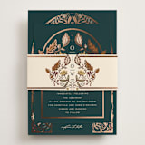 "Autumnal Arch" - Reception Cards in Deep Sea by Erin German - Assembled with Belly Band