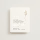"Wildflower" - Reception Cards in Cotton by Jennifer Postorino - Front