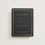 "Timeless Charm" - Reception Cards in Charcoal by Lucrecia Caporale - Front