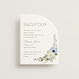 "Timeless Blooms" - Reception Cards in Azure by Susan Moyal - Front