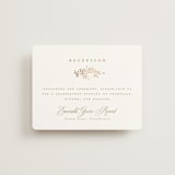 "Monogram in Leaves" - Reception Cards in Pearl by Leah Bisch - Front