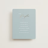 "Delicacy" - Reception Cards in Dusty Blue by Angela Thompson - Front