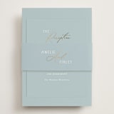"Delicacy" - Reception Cards in Dusty Blue by Angela Thompson - Assembled with Belly Band