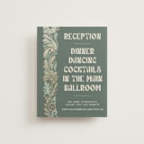 "Nouveau Frame" - Reception Cards in Sage by GeekInk Design - Front