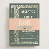 "Nouveau Frame" - Reception Cards in Sage by GeekInk Design - Assembled with Belly Band
