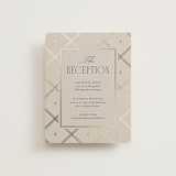 "Luxe Lines" - Reception Cards in Champagne by Kristin Oliversen - Front