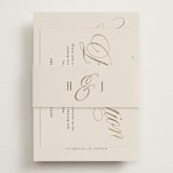 "Mirin" - Reception Cards in Linen by Kate Ahn - Assembled with Belly Band
