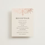 "Regal Mehndi" - Reception Cards in Champagne Rose by Oma N. Ramkhelawan - Front
