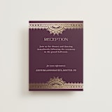 "Arunima" - Reception Cards in Plum by Randi Cirelli - Front