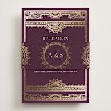 "Arunima" - Reception Cards in Plum by Randi Cirelli - Assembled with Belly Band