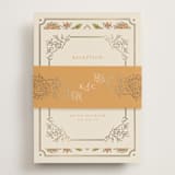 "Marigold" - Reception Cards in Ochre by Hannah Bowman - Assembled with Belly Band