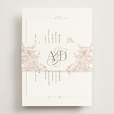 "Gilded Ampersand" - Reception Cards in Cotton by Jennifer Postorino - Assembled with Belly Band