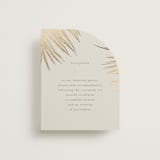 "Gilded Palm" - Reception Cards in Sand by Melinda Denison - Front