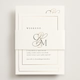 "Golden Ampersand" - Reception Cards in Silk by Kelly Schmidt - Assembled with Belly Band