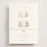 "Gold Crest" - Reception Cards in Ivory by Mansi Verma - Assembled with Belly Band