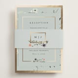 "Blue Garden" - Reception Cards in Mist by Hannah Williams - Assembled with Belly Band