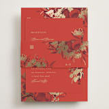 "Happiness" - Reception Cards in Cherry by Shannon Chen of Four Wet Feet Studio - Assembled with Belly Band