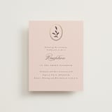 "Scallop Monogram" - Reception Cards in Rose Quartz by Emily Betts - Front