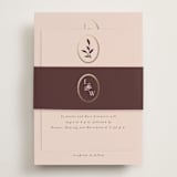 "Scallop Monogram" - Reception Cards in Rose Quartz by Emily Betts - Assembled with Belly Band