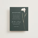 "Elegant Lillies" - Reception Cards in Forest by Stacey Meacham - Front