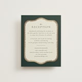 "Frame" - Reception Cards in Emerald by Jen Owens - Front