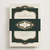 "Frame" - Reception Cards in Emerald by Jen Owens - Assembled with Belly Band